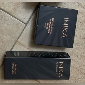 INIKA Loose Mineral foundation AND Glow Veil, AND Day cream